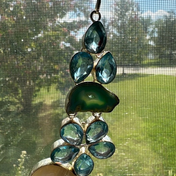 Gorgeous Sterling Silver custom made blue topaz necklace - Picture 12 of 14